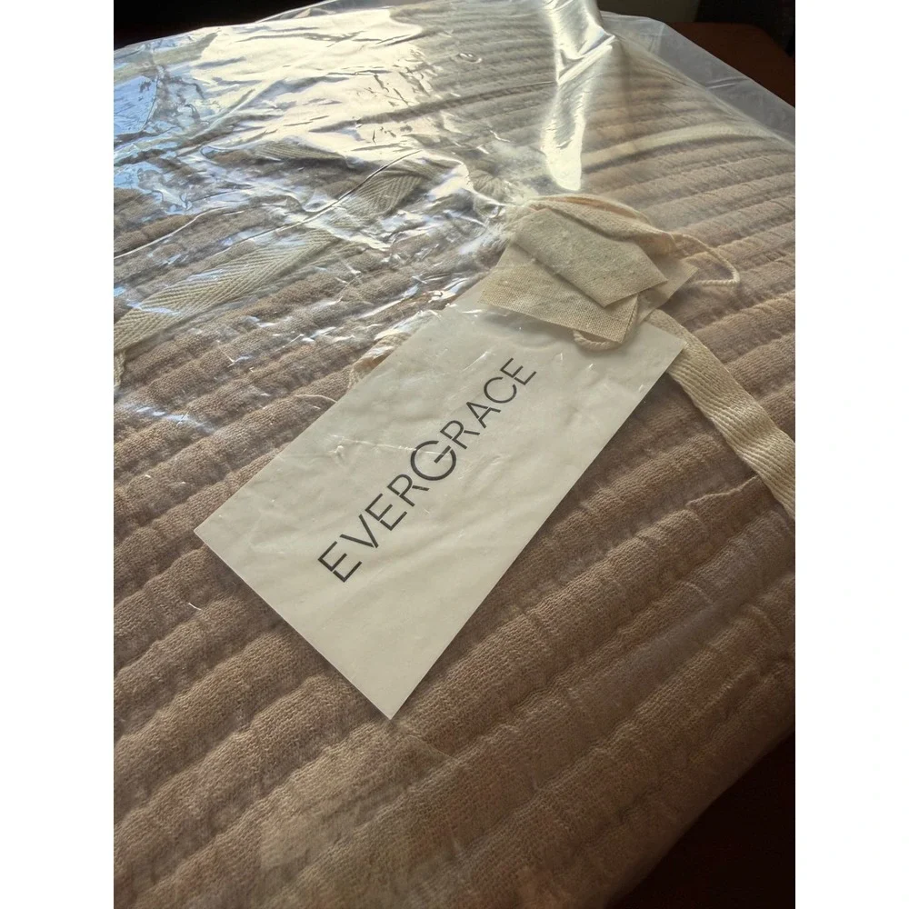 Evergrace Cotton Channel Matelasse Coverlet Set King/Cal King Tan 3pc New